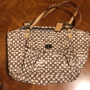 Coach, brown and cream purse